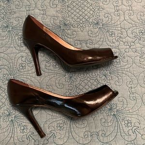 Black peep toe heels